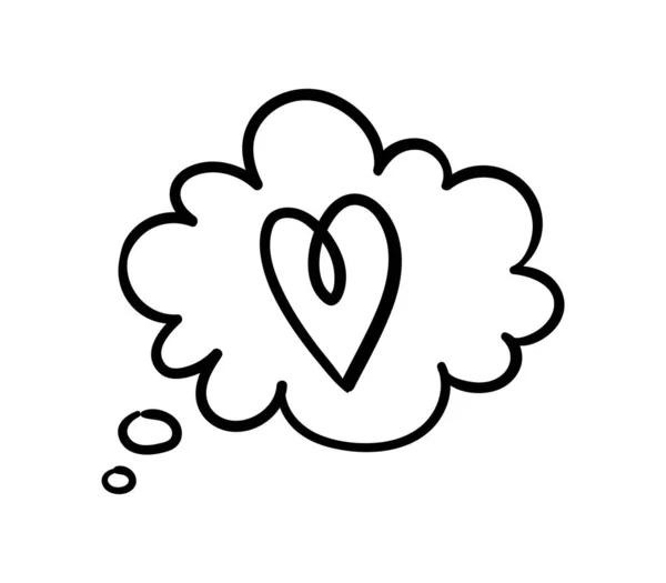 手描きのハート スピーチバブル ファブリック上の印刷のためのグラフィック要素 優しさとサポートのシンボル バレンタインデーのグリーティングカードのデザイン 漫画フラットベクトルイラスト — ストックベクタ
