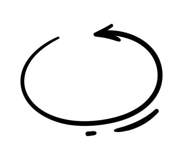 Handmålad Pil Upprepa Symbol Knapp För Spelare Och Uppspelning Ljud — Stock vektor