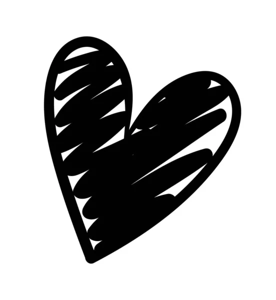手描きのハート バレンタインデーと結婚記念日のグリーティングカードのグラフィック要素 愛と関係 ケアとサポート 最小限の芸術と創造性 漫画フラットベクトルイラスト — ストックベクタ