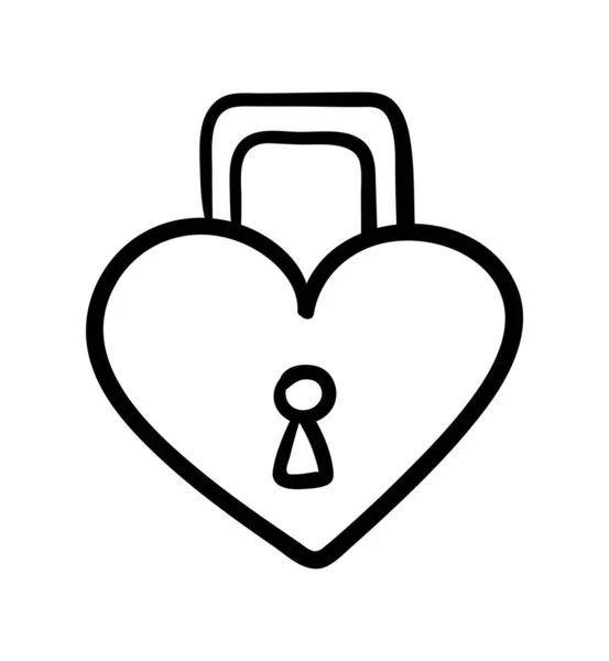 Χειροποίητη Κλειδαριά Καρδιάς Αφίσα Πανό Για Την Ιστοσελίδα Σχεδιασμό Ευχετήριων — Διανυσματικό Αρχείο