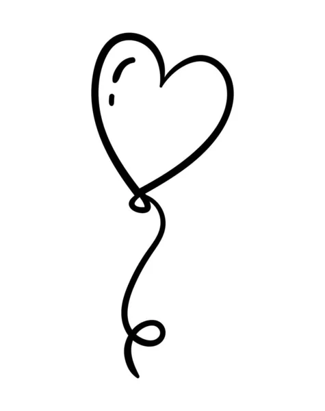 Elle Boyanmış Kalp Balonu Hediye Hediye Sürpriz Lgi Sevgi Web — Stok Vektör
