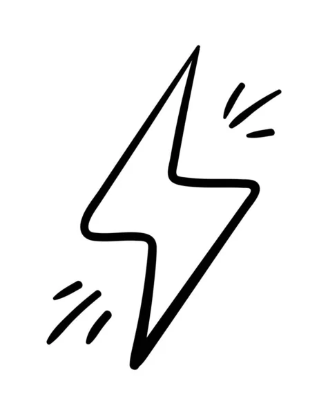 Ручная Роспись Молнии Энергия Символ Скорости Графический Элемент Печати Ткани — стоковый вектор