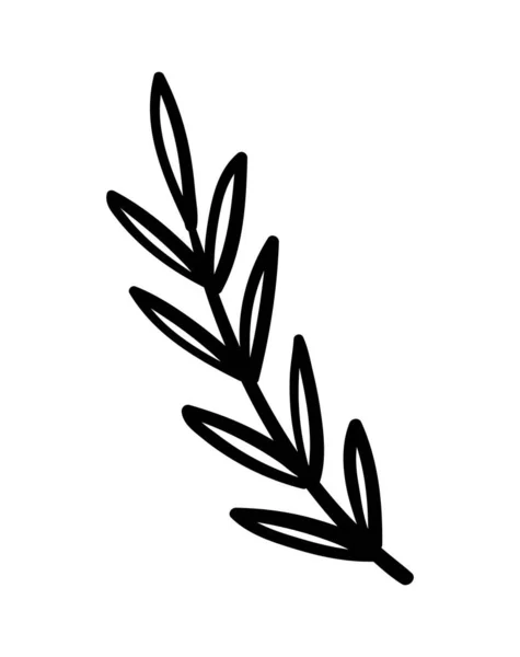 手绘树枝对自然 生态和环境的爱 植物和花朵 春夏两季的象征 简约风格的标志类型 卡通平面矢量插图 — 图库矢量图片