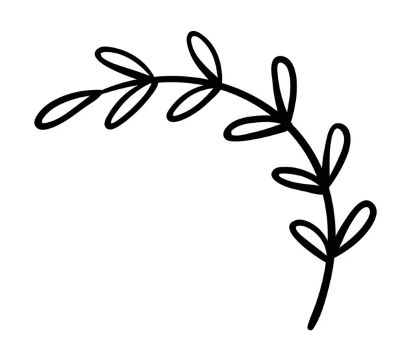 手绘树枝植物学和植物学 对植物的热爱 自然与环境 浪漫的礼物 无论是礼物还是惊喜 春天和夏天的象征 卡通平面矢量插图 — 图库矢量图片
