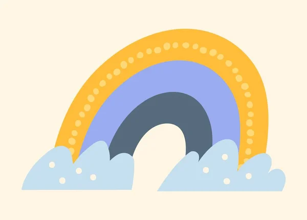 Niedliche Regenbogen Ikone Grafisches Element Für Den Druck Auf Stoff — Stockvektor