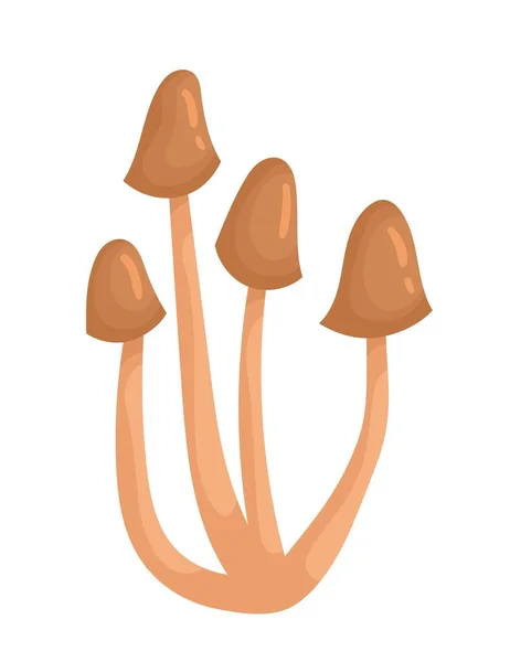 Icona Dei Funghi Arancioni Quattro Cappelli Steli Poster Banner Sito — Vettoriale Stock