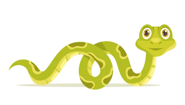 Lindo Icono Serpiente Juguete Mascota Para Niños Carácter Encantador Adorable — Vector de stock