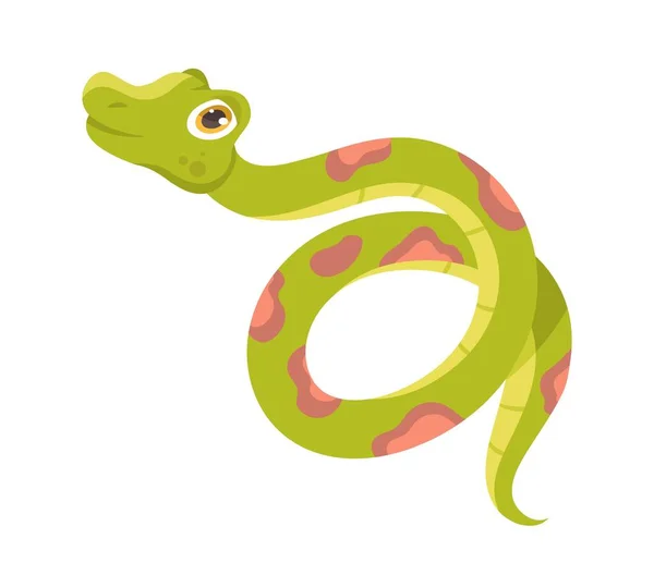 Niedliche Schlangensymbol Reptil Mit Roten Flecken Aufkleber Für Soziale Netzwerke — Stockvektor