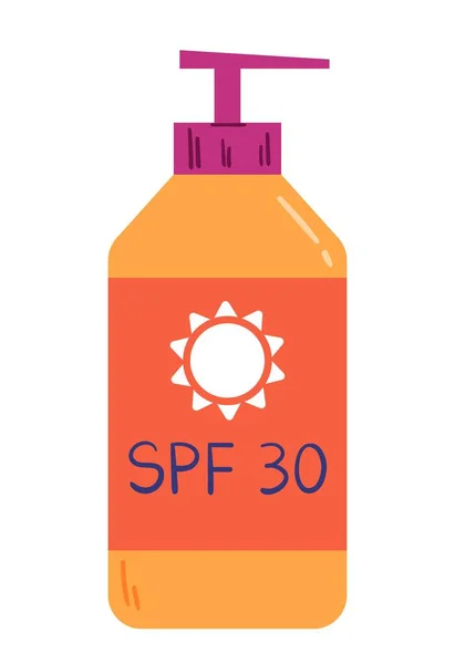 Creme Symbol Für Lichtschutzfaktor Gesundheitspflege Schutz Der Haut Vor Sonne — Stockvektor
