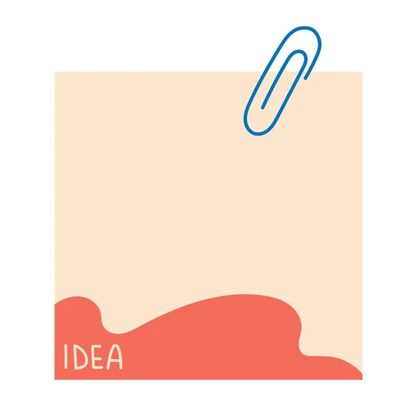 Ícone Nota Quadrada Lugar Para Escrever Ideias Insights Brainstorming Material — Vetor de Stock