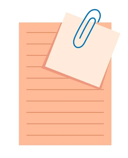 Icône Note Carrée Feuille Papier Rose Avec Lignes Pour Fixer — Image vectorielle