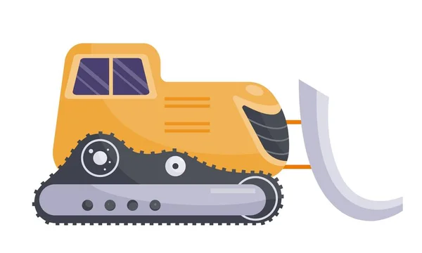 Icône Tracteur Jaune Machines Pour Récolte Nettoyage Des Champs Agriculture — Image vectorielle
