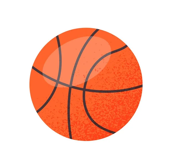 Sports ball sticker. Icon with orange ball for playing basketball or team physical activity. Championship. Equipment for sports game. Cartoon flat vector illustration isolated on white background