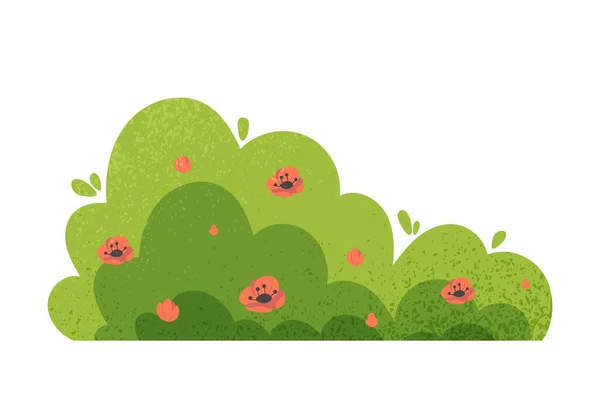Разные Иконки Кустов Листья Красными Цветами Садовая Отделка Уход Растениями — стоковый вектор