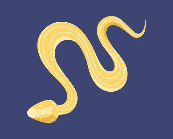 黄色蛇的概念 眼镜蛇和鳄梨 热带和异国的动物 五彩斑斓的丛林蜥蜴 野生动物和动物 生物学 危险的蛇卡通平面矢量插图 — 图库矢量图片