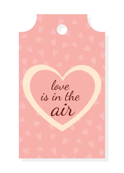 Etiqueta San Valentín Con Texto Amor Inscripción Aire Dentro Lindo — Archivo Imágenes Vectoriales