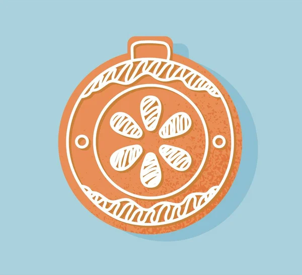 Bola Kue Natal Stiker Untuk Jaringan Sosial Dan Utusan Gingerbread - Stok Vektor