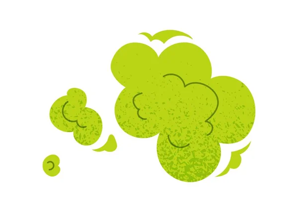 臭い緑の雲の概念 ソーシャルネットワークやメッセンジャーのステッカー ボディの悪い香りのゴミ臭効果 悪臭と香り 漫画フラットベクトルイラスト — ストックベクタ