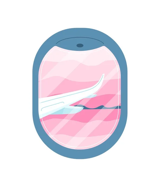 Παράθυρο Αεροπλάνου Ροζ Ουρανό Μεταφορά Φορτίου Ταξιδιού Διακοπές Και Διακοπές — Διανυσματικό Αρχείο