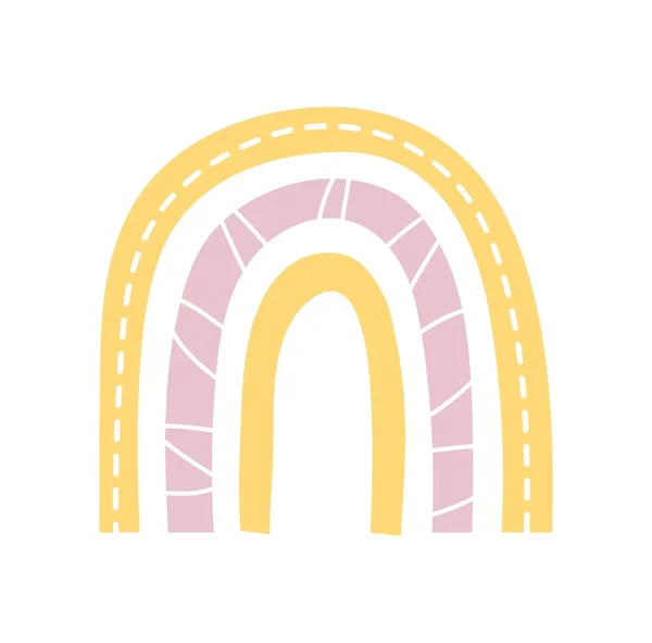 Mignon Arc Ciel Coloré Affiche Bannière Élément Conception Pour Carte — Image vectorielle