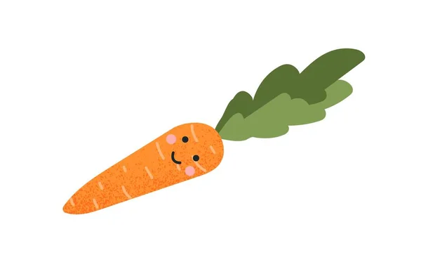 Niedliches Karottenkonzept Entzückender Aufkleber Für Soziale Netzwerke Und Messenger Charakter — Stockvektor