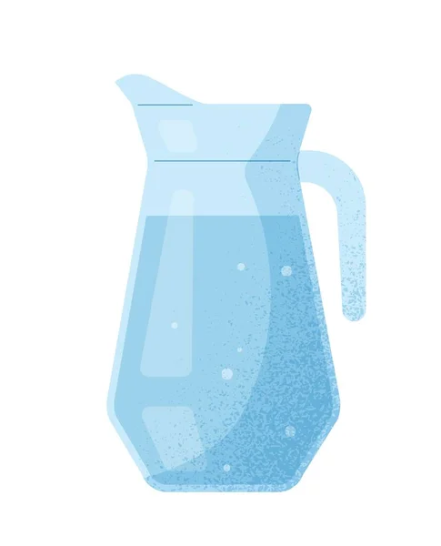 Glaskrug Mit Wasser Vorhanden Geschirr Für Flüssigkeiten Und Küchengeräte Hydratation — Stockvektor