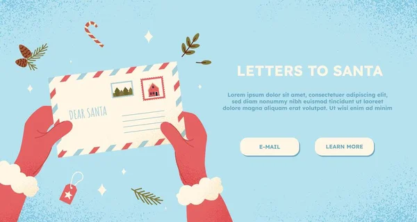 Carta Pai Natal Elemento Design Para Landing Page Símbolo Ano — Vetor de Stock