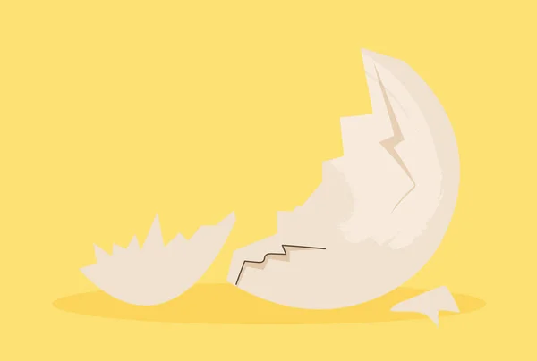 Een Gebroken Kippenschelp Geboortestadia Van Gevederde Vogels Sticker Voor Sociale — Stockvector