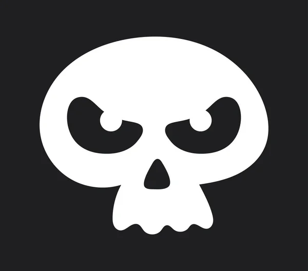 Ícone Crânio Branco Bonito Cabeça Esqueleto Símbolo Halloween Dia Dos —  Vetores de Stock