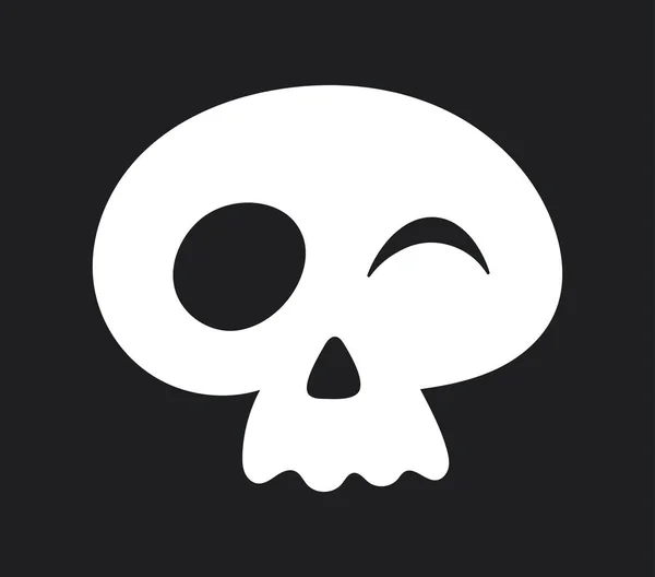 Ícone Crânio Branco Bonito Cabeça Piscar Esqueleto Dia Los Muertos —  Vetores de Stock