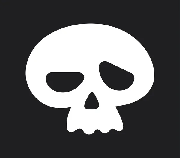 Ícone Crânio Branco Bonito Surpreendido Com Esqueleto Símbolo Férias Terríveis —  Vetores de Stock