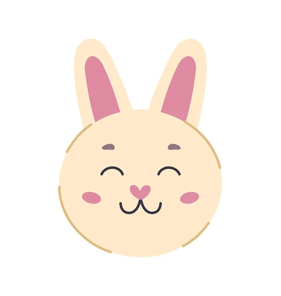 Easter Rabbit Concept Head Hare Bunny Cute Toy Mascot Sticker — Stock Vector