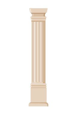 Ancient column concept. History, paleontology and archeology. Marble pillar from old Greece or Rome. Poster or banner for website. Cartoon flat vector illustration isolated on white background clipart