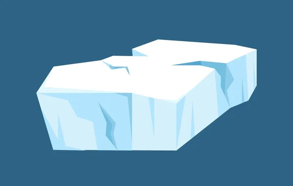 Arctic Ice Concept Glacier Ocean Iceberg Crystal Shape Cube Winter — Stock Vector