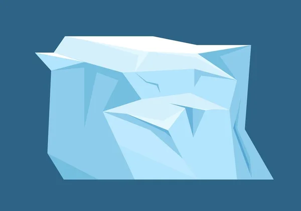 北極の氷の概念 氷山と冷たい冷凍アクアまたは液体 冬の美しいパノラマや風景の一部 北極と南極 漫画のフラットベクトルイラストは青の背景に隔離 — ストックベクタ