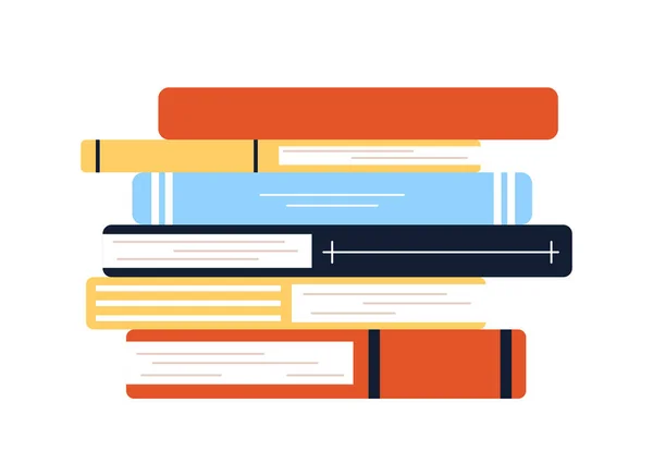 Concepto Pila Libros Conocimiento Información Libros Texto Ficción Biblioteca Educación — Vector de stock