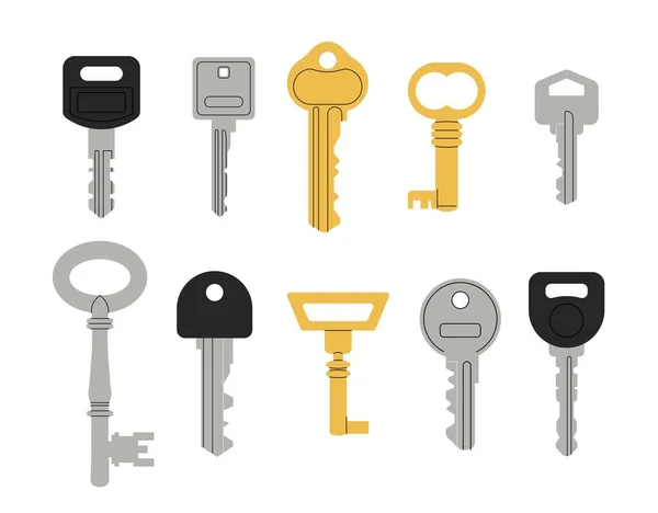 Κλειδιά Πόρτας Έτοιμα Μινιμαλιστική Ασφάλεια Και Κτηματομεσιτικό Σύμβολο Προστασία Της — Διανυσματικό Αρχείο