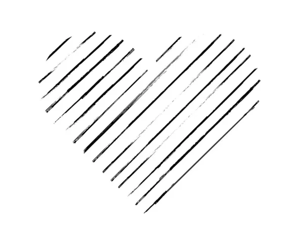 Minimalist Tarzda Bir Kalp Basit Çizgilerden Geometrik Şekil Aşk Destek — Stok Vektör
