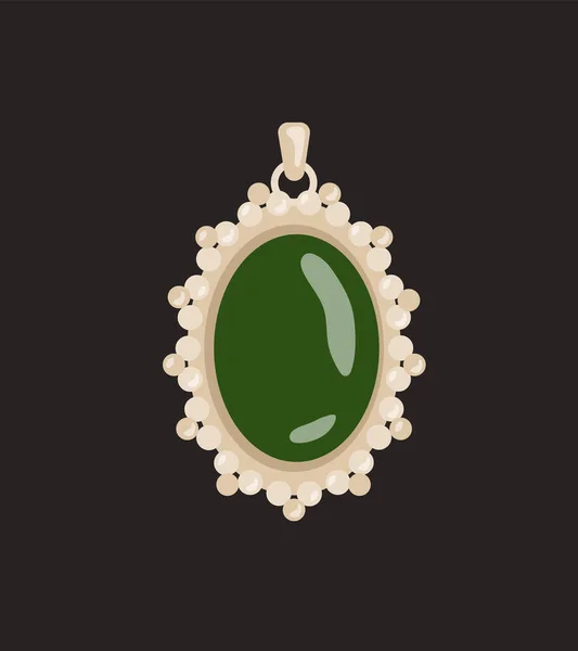 Bijoux Amulette Concept Accessoire Avec Pierre Précieuse Diamant Pour Les — Image vectorielle