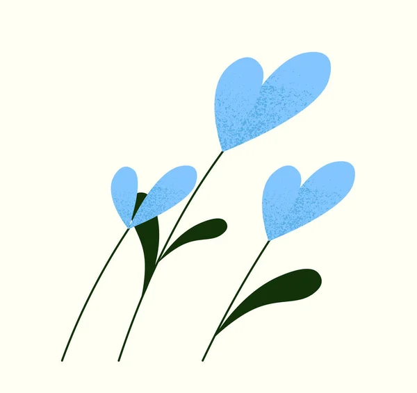 Concepto Flores Paisaje Hermoso Ramo Flores Flores Plantas Azules Vida — Vector de stock