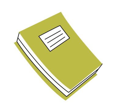 Kitap ya da defter çizgisi konsepti. Okul, üniversite ve üniversite. Kütüphane ve kitapçı. Bilgi ve bilgi. Eğitim ve eğitim. Beyaz arkaplanda izole edilmiş doğrusal düz vektör çizimi