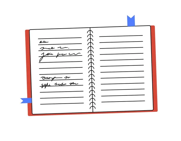 Livro Conceito Linha Notebook Espaço Para Anotações Diário Educação Formação —  Vetores de Stock
