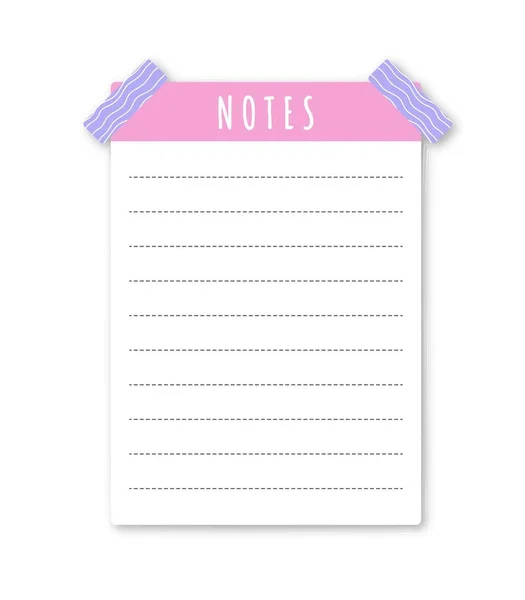 Liste Aux Notes Concept Placer Pour Les Notes Organiser Flux — Image vectorielle