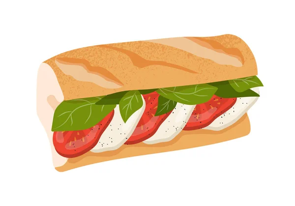 Sanduíche Com Legumes Conceito Carne Cachorro Quente Com Salada Fatias — Vetor de Stock