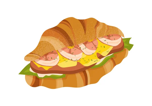 Kanapka Warzywami Koncepcja Mięsa Hot Dog Serem Sałatką Stekiem Fast — Wektor stockowy