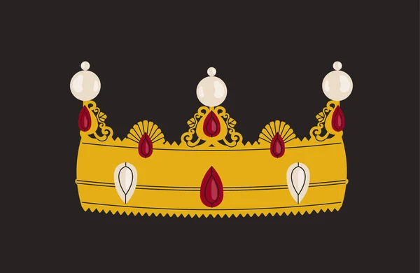 Concepto Corona Real Lujo Dorado Joyería Accesorio Para Rey Reina — Vector de stock