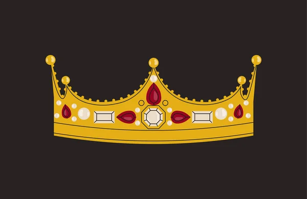Couronne Royale Luxe Dorée Concept Royaume Monarchie Famille Royale Trésor — Image vectorielle