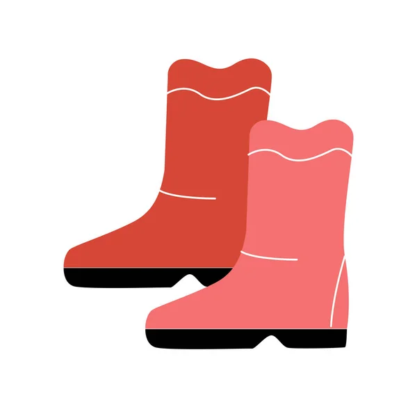 Botanischer Garten Rote Gummistiefel Konzept Schuhe Zum Schutz Der Füße — Stockvektor