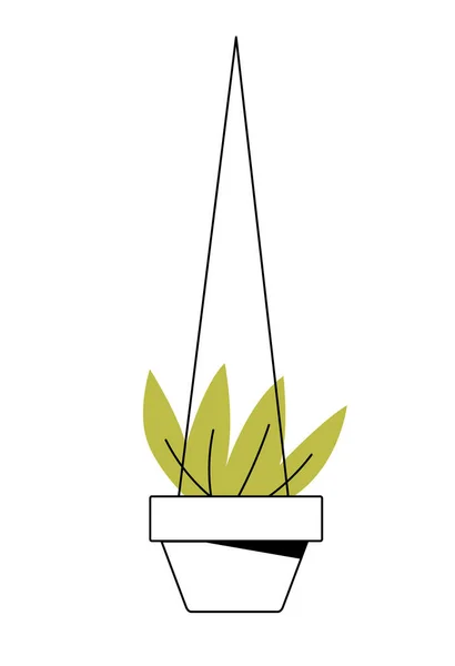 Giardino Botanico Concetto Vaso Fiori Bianco Vaso Con Fiore Pianta — Vettoriale Stock