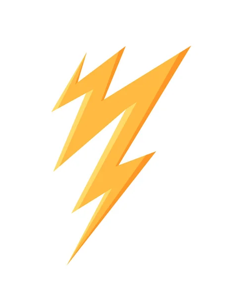 stock vector Yellow lightning icon concept. Thunderbolt and storm, wireless voltage. Electricity and power. Charge, shock and light. Poster or banner. Cartoon flat vector illustration isolated on white background